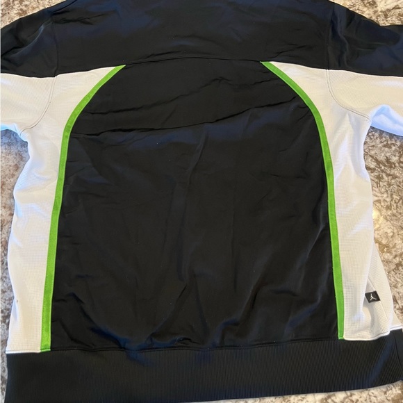 XL AIR JORDAN MEN'S TRACK JACKET FULL ZIP MOCK NECK Retro Style Black Green Whit - Picture 4 of 13